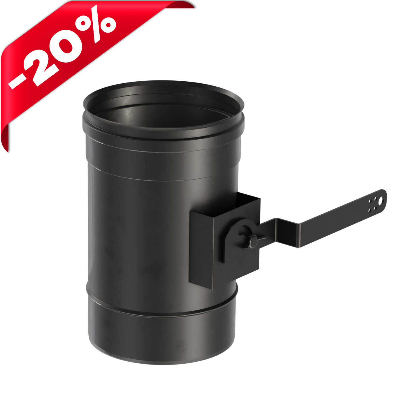 Регулятор тяги, чорна сталь + вогнестійка фарба