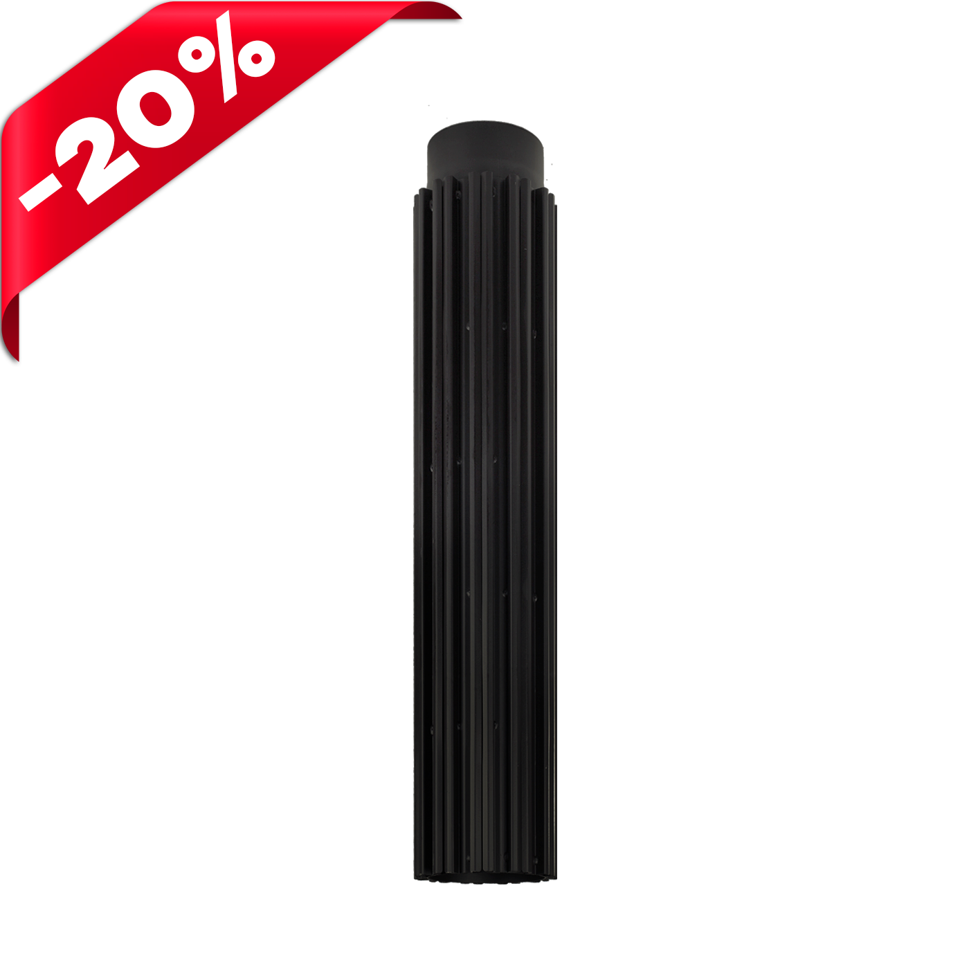 Труба-радіатор чорна сталь 1 м, чорна сталь + вогнестійка фарба