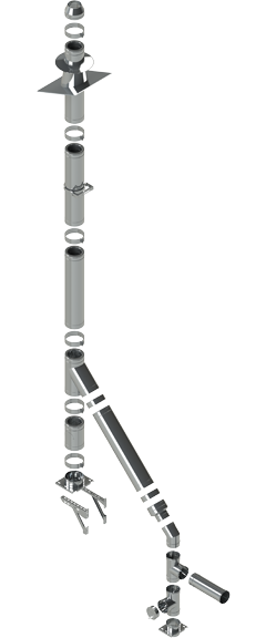 Дымоходная система тип 10 / твердотопливный котел