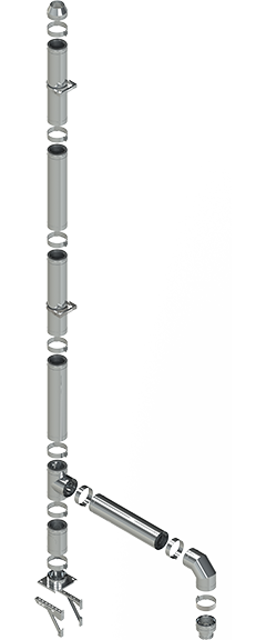 Димохідна система тип 2 / твердопаливний котел Димохідна система тип 2 / твердопаливний котел