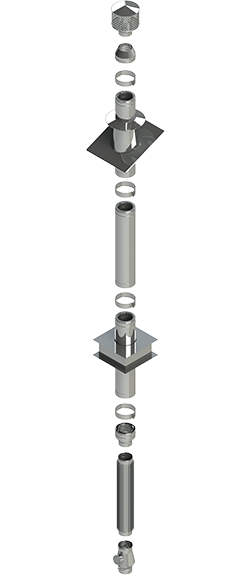 Дымоходная система тип 8 / твердотопливный котел